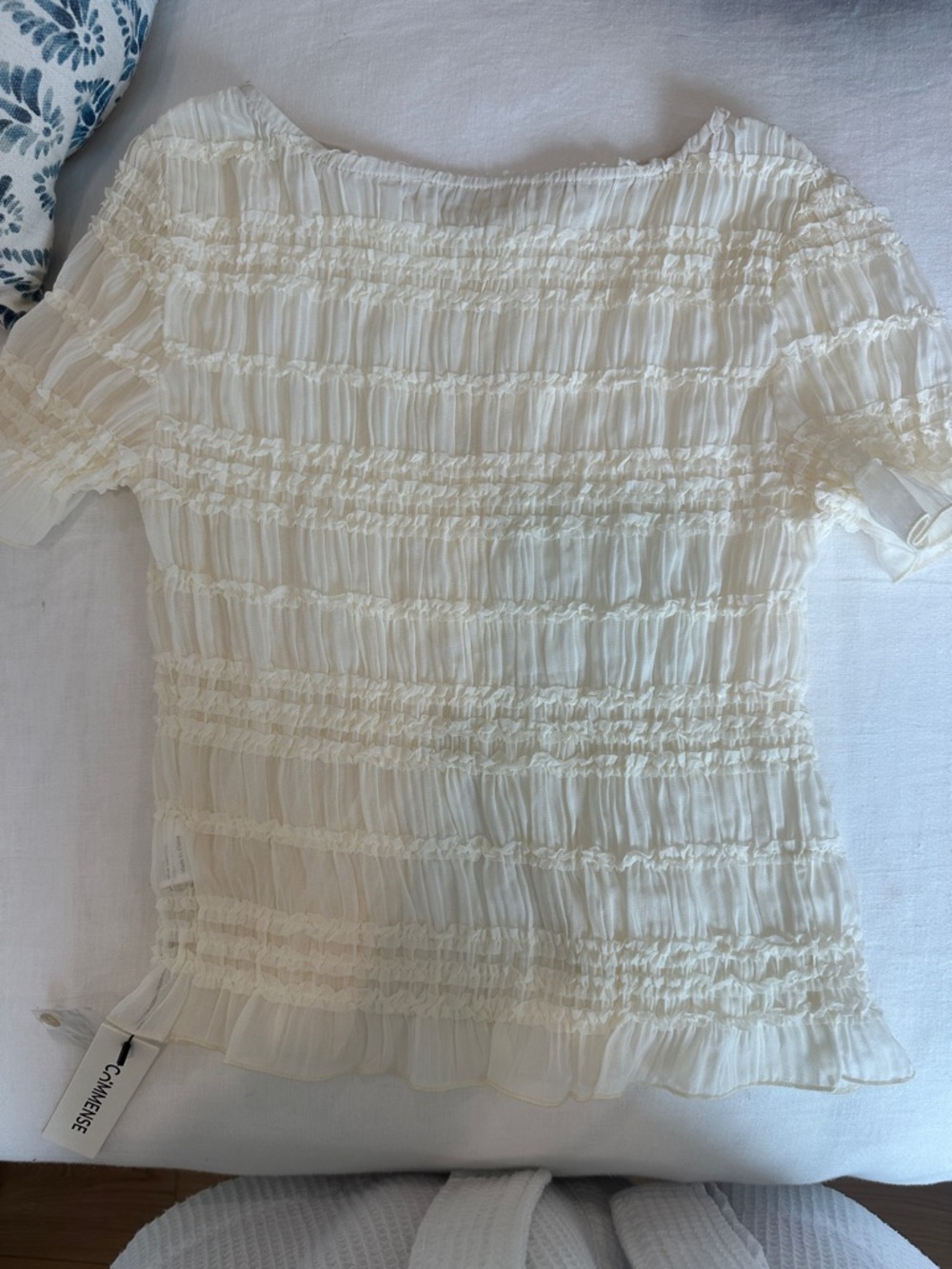 Commense Ivory Two-Piece Smocked Top and Maxi Skirt Set - Picture 5 of 6